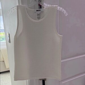 DKNY Ivory Ribbed Tank Top